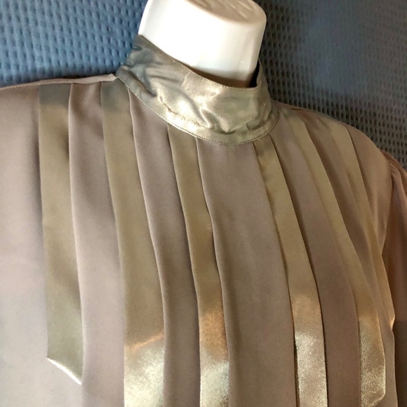 Vintage Dim The Lites Art Deco Silver And Sheer Grey Gown, Size 8 - Picture 7 of 16